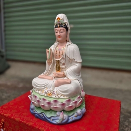 Tượng Quan Thế Âm Bồ Tát bằng sứ Đức Hóa 14inch