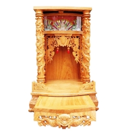 Bàn thờ thần tài thổ địa gỗ gõ đỏ ngang 60 x cao 98cm 