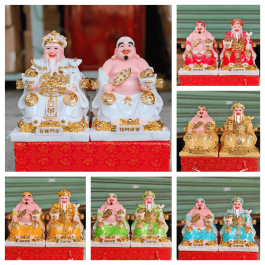 Tượng Thần Tài Thổ Địa đá Việt Nam phú quý rồng cao 25cm