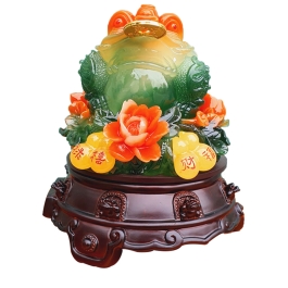 Cóc Ngậm Tiền Vàng mẫu hồ lô Cao 23cm - màu xanh