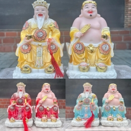 [8inch] Tượng Thần tài Thổ Địa áo gấm bằng đá nhập khẩu cao cấp cao 22cm – 3 màu