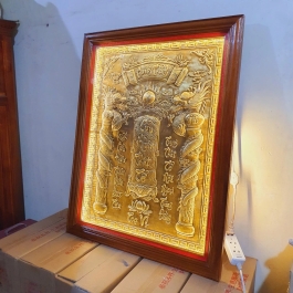 Cửu huyền thất tổ bằng đồng Cao 86.5cm x Ngang 68,5 cm - Có đèn