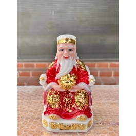 [8inch] Tượng Thần Tài Thổ Địa Bằng Đá Việt Nam Cao 20cm - Màu Đỏ