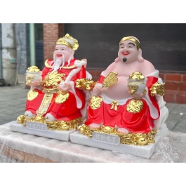 [8inch]Tượng Thần Tài Thổ Địa Đá Nhập Khẩu Cao Cấp 8inch – màu đỏ