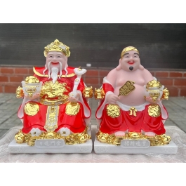 [8inch]Tượng Thần Tài Thổ Địa Đá Nhập Khẩu Cao Cấp 8inch – màu đỏ