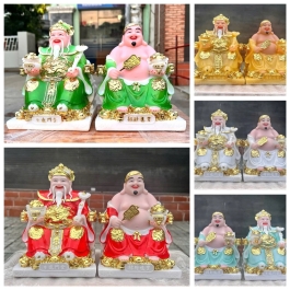 [8inch] Tượng Thần Tài Thổ Địa Đá Nhập Khẩu Cao Cấp Cao 20cm – 5 Màu (Trắng, Vàng, Đỏ, Xanh lá, Xanh lam)