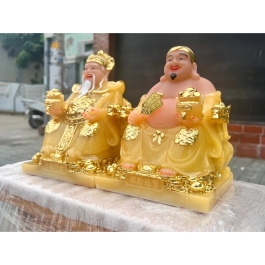 [8inch]Tượng Thần Tài Thổ Địa Đá Nhập Khẩu Cao Cấp 8inch – màu vàng