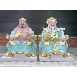 [10inch] Tượng Thần Tài Thổ Địa Đá Nhập Khẩu Cao Cấp – Màu xanh ( Phú Quý )