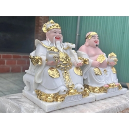 [8inch] Tượng Thần Tài Thổ Địa Đá Nhập Khẩu Cao Cấp 8inch – Màu Trắng