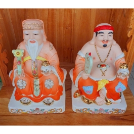 [8inch] Tượng Thần Tài Thổ Địa sứ đức hóa cao cấp nhập khẩu Đài Loan cao 23.5cm –Đỏ