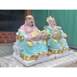 [12inch] Tượng Thần tài Thổ Địa bằng đá nhập khẩu cao cấp cao 30cm – Màu xanh