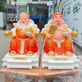 [ 10inch] Tượng Thần tài Thổ Địa ngồi ghế đá nhập khẩu mẫu mới nhất cao 25cm – 5 màu