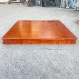 Bàn kê, bục kê, đặt bàn thần tài thổ địa bằng gỗ sồi 100% - 2 màu (đỏ, vàng) - Ngang 107cm x Sâu 107cm