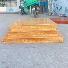Bàn kê, bục kê, đặt bàn thần tài thổ địa bằng gỗ sồi 100% Ngang 89cm x Sâu 89cm - Màu vàng nhạt