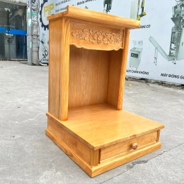 Bàn thờ thần tài ông địa gỗ Sồi ngang 48cm x cao 70cm