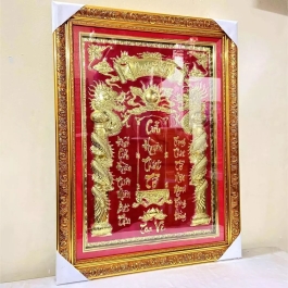 [34x43] Cửu huyền thất tổ bằng đồng, khung nhựa nhập khẩu cao 43cm x ngang 34cm -  không đèn