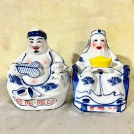 [5inch] Tượng Thần tài Thổ Địa sứ Bát Tràng cao 13cm