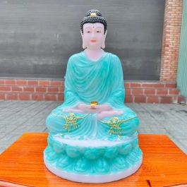 [12inch]Tượng Phật Bổn Sư Thích Ca Mâu Ni bằng đá nhập khẩu cao cấp  cao 31cm – màu xanh
