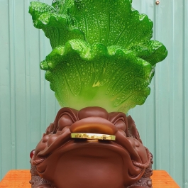 Tượng Cóc Ngậm Tiền Vàng Cõng Củ Cải cao 43cm 