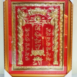 [35x43] Cửu Huyền Thất Tổ Đỏ Bằng Đồng, cao 43cm, ngang 35 (chữ Việt) 