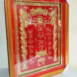 [35x43] Cửu Huyền Thất Tổ Đỏ Bằng Đồng, cao 43cm, ngang 35 (chữ Việt) 