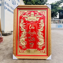 [55x81] Cửu huyền thất tổ bằng đồng, khung nhựa nhập khẩu cao 81cm