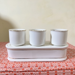 Áng nước thờ sứ cao cấp họa tiết Đá Hoa Cương 3 ly - Trắng