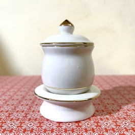 Hủ đựng muối gạo họa tiết Đá Hoa Cương cao 11cm ngang 9cm - Màu Trắng 