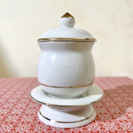 Hủ đựng muối gạo họa tiết Đá Hoa Cương cao 10cm ngang 7.5cm - Màu Trắng 