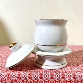 Hủ đựng muối gạo họa tiết Đá Hoa Cương cao 10cm ngang 7.5cm - Màu Trắng 