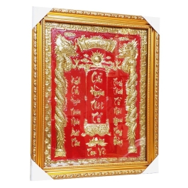 [37x47] Cửu Huyền Thất Tổ Đỏ Bằng Đồng cao 47cm, ngang  37cm 