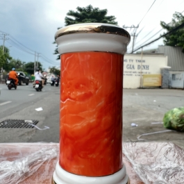 Ống đựng nhang họa tiết Đá Hoa Cương - Màu Đỏ Cao 20cm