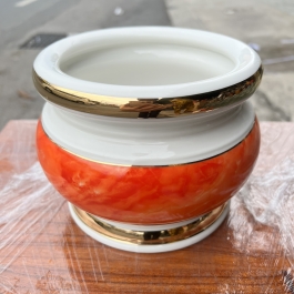 Bát nhang sứ họa tiết Đá Hoa Cương cao 9cm ngang 11cm - Màu Đỏ 