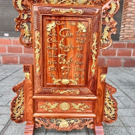 [45x65] Bài Vị Cửu Huyền Thất Tổ Gỗ Hương Đá Ngang 45cm x Cao 65cm - Gỗ dát vàng