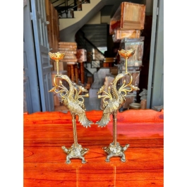 Cặp Hạc Thờ Gia Tiên Bằng Đồng Thương Hiệu Vĩnh Tiến 5 cỡ - Cỡ 4 Cao 47cm HC3