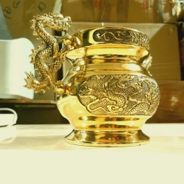 Bát nhang tay rồng thương hiệu Thuận Phát bằng đồng (2 cỡ) - Cỡ nhỏ (Cao 10,5cm)