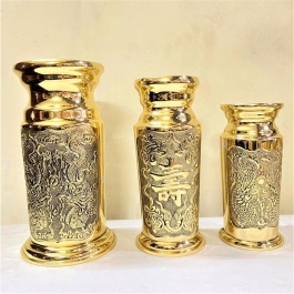 Ống Đựng Nhang Bằng Đồng Thuận Phát (3 cỡ) - Cỡ lớn cao 24cm