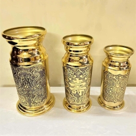 Ống Đựng Nhang Bằng Đồng Thuận Phát 3 cỡ - Cỡ nhỏ Cao 19cm