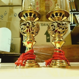 Đèn đồng long phụng thờ gia tiên thương hiệu Thuận Phát (3 cỡ) - Cỡ nhỏ 27cm