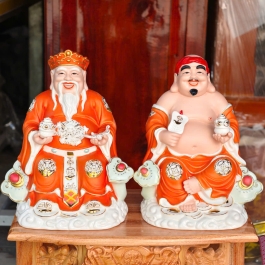 [C13] Tượng Thần Tài Thổ Địa Bằng Sứ Đức Hóa Nhập Khẩu Cao Cấp – ĐỎ