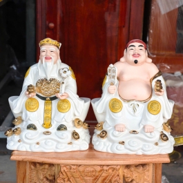 [C03] Tượng Thần Tài Thổ Địa Bằng Sứ Đức Hóa Nhập Khẩu Cao Cấp – TRẮNG
