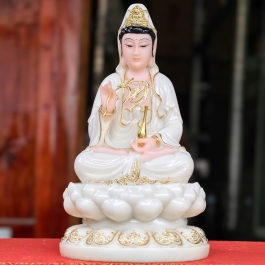 Tượng Quan Thế Âm Bồ Tát bằng đá cao cấp cao 30cm