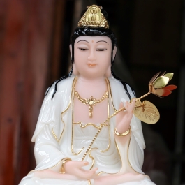 Tượng Đại Thế Chí Bồ Tát Bằng Đá Cao Cấp ngồi trên đài sen cao cấp cao 30cm