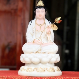 Tượng Đại Thế Chí Bồ Tát Bằng Đá Cao Cấp ngồi trên đài sen cao cấp cao 30cm