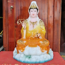 Tượng Quan Thế Âm Bồ Tát ngồi trên đài sen bằng đá cao cấp cao 30cm