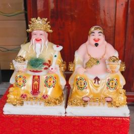 Tượng Thần Tài Thổ Địa Đá Nhập Mẫu Phú Quý Rồng (4 cỡ: 7inch, 8inch, 10inch, 12inch) – MẪU GẤM