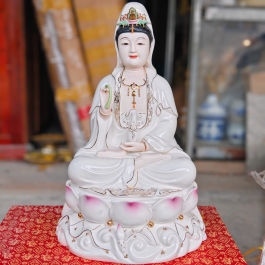 Tượng Phật Quan Thế Âm Bồ Tát bằng sứ đức hóa cao cấp cao 41cm