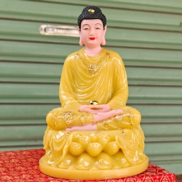 Tượng Phật Thích Ca Mâu Ni bằng đá nhập khẩu cao cấp cao 30cm – Màu vàng thạch anh