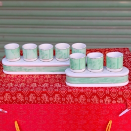 Áng nước thờ sứ cao cấp họa tiết đá hoa cương xanh lá