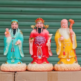 [12inch] Tượng Phúc Lộc Thọ bằng đá Việt Nam cầu bình an tài lộc cao 31cm ( Bộ Tam Đa)